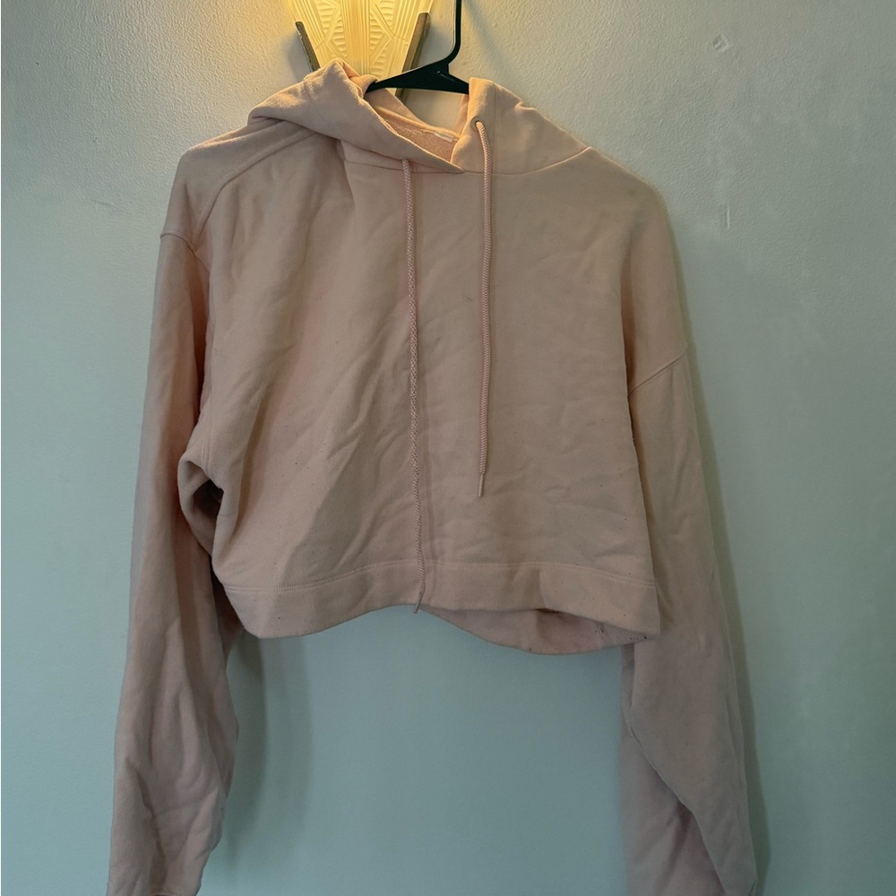 Alo Women's Pink Cropped Hoodie